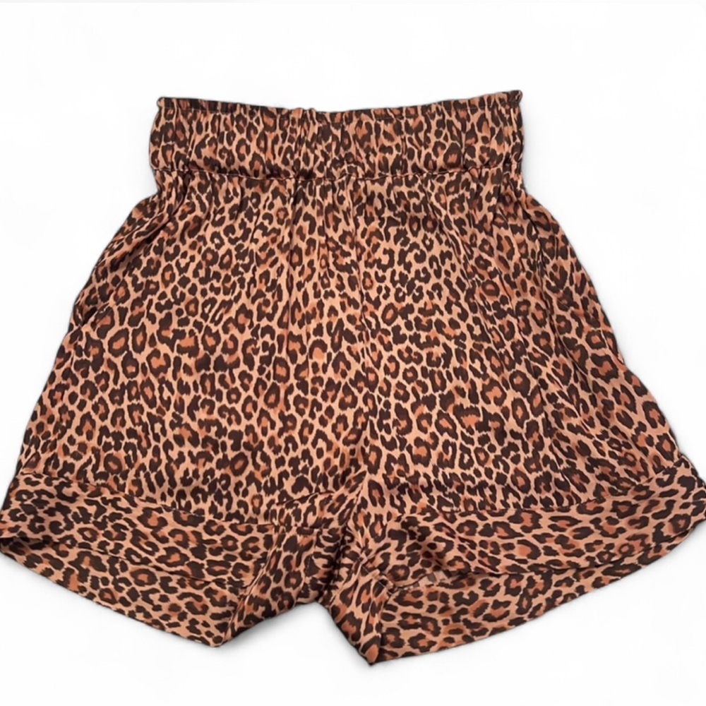 Something Navy Leopard Print Satin Pajama Set XXS - Picture 5 of 9